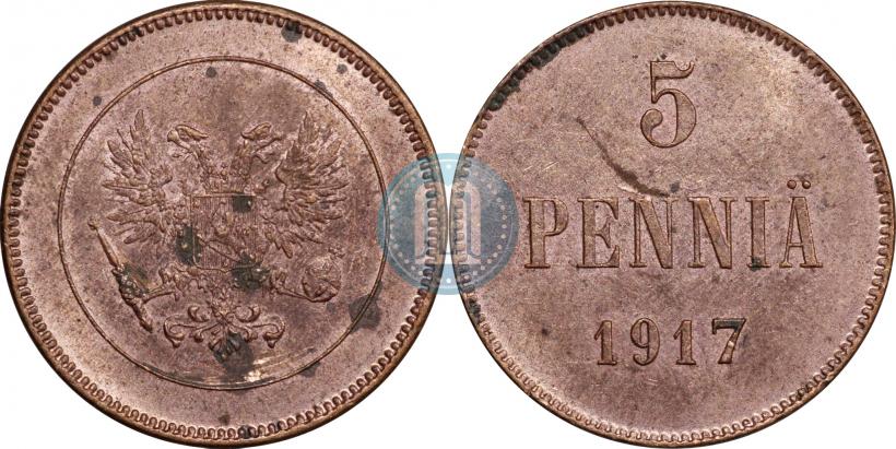 Picture 5 pennia 1917 year  