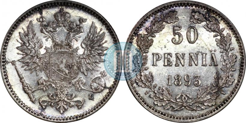 Picture 50 pennia 1893 year L 