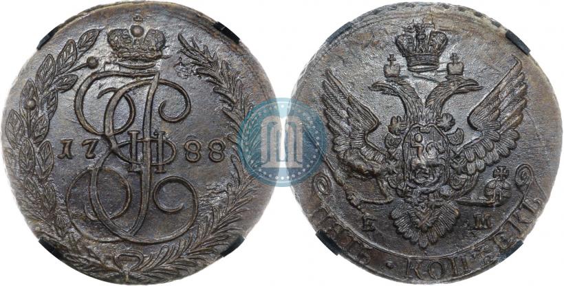 Picture 5 kopecks 1788 year ЕМ 