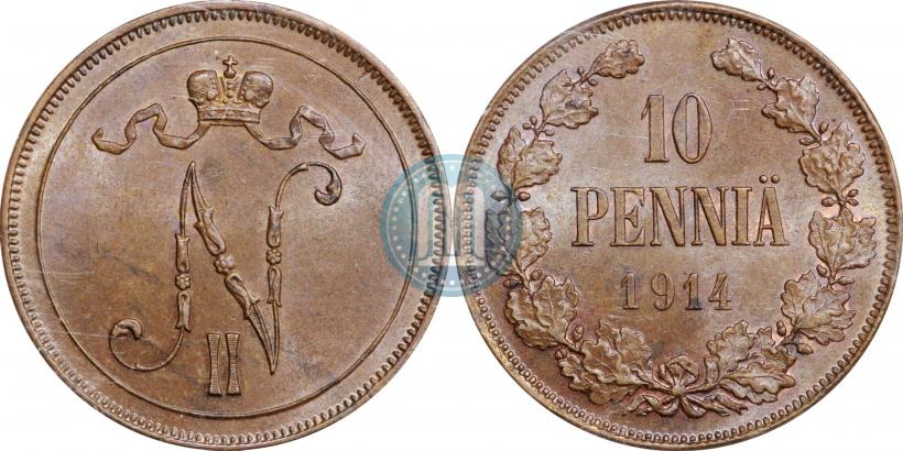 Picture 10 pennia 1914 year  
