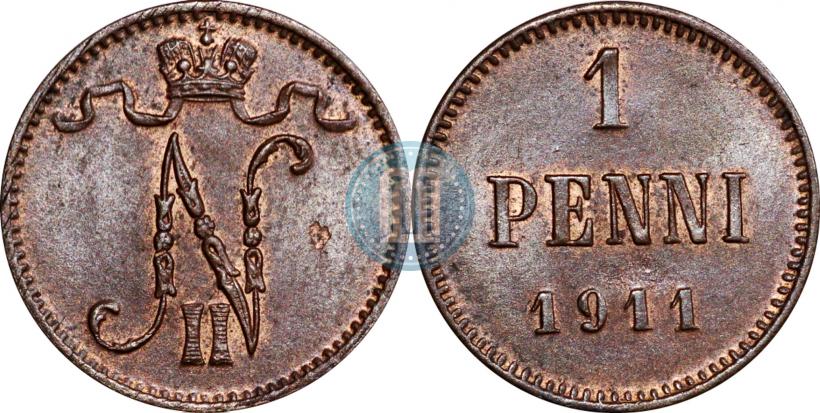 Фото 1 пенни 1911 года  