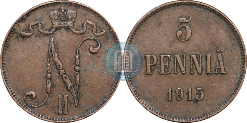 Picture 5 pennia 1915 year  