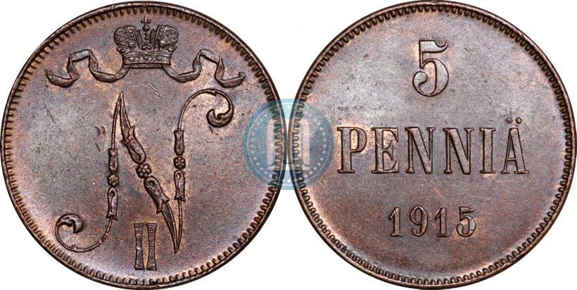 Picture 5 pennia 1915 year  