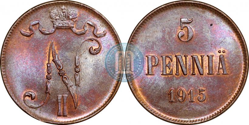 Picture 5 pennia 1915 year  