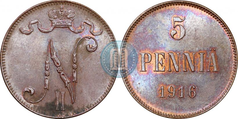 Фото 5 пенни 1916 года  