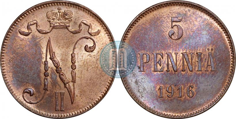 Фото 5 пенни 1916 года  