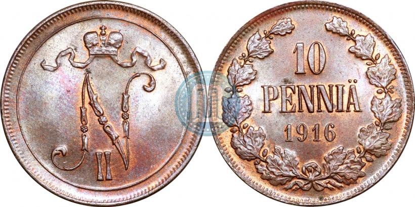 Фото 10 пенни 1916 года  