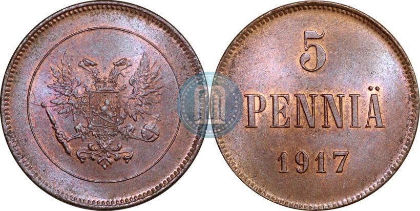 Picture 5 pennia 1917 year  