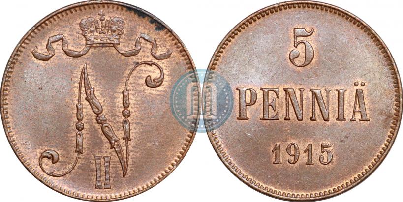Picture 5 pennia 1915 year  