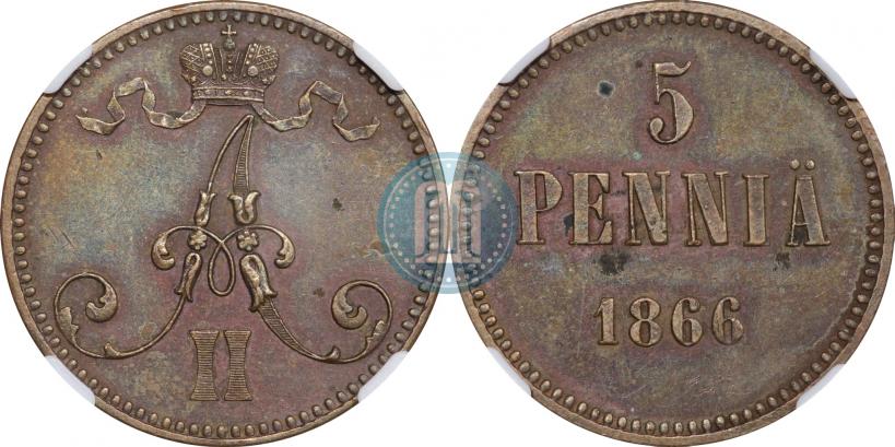 Picture 5 pennia 1866 year  