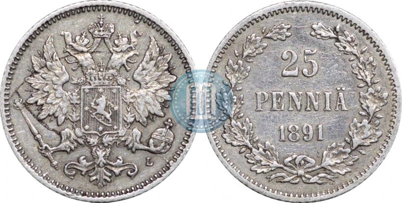 Picture 25 pennia 1891 year L 