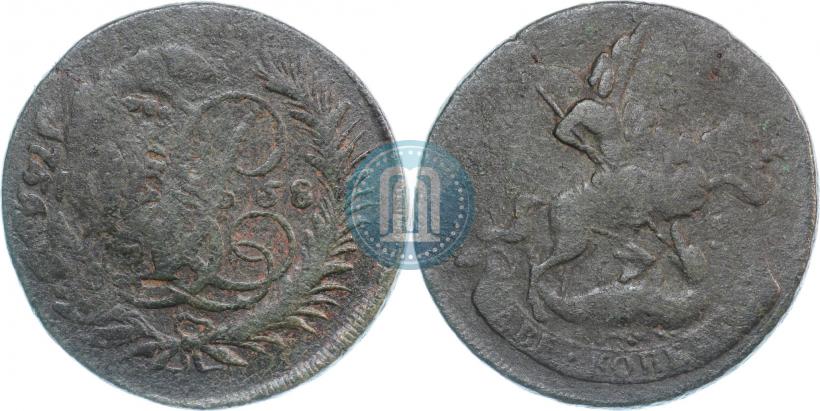 Picture 2 kopecks 1758 year  "Nominal under St. George"