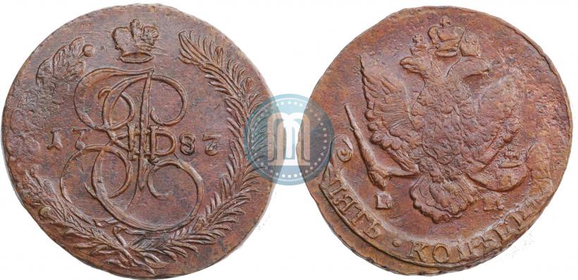 Фото 5 копеек 1787 года ЕМ 
