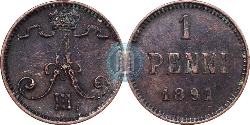 Фото 1 пенни 1891 года  