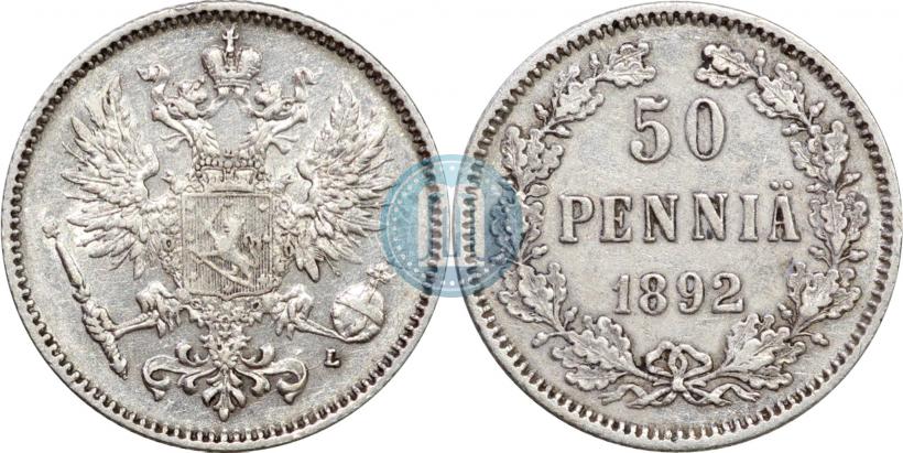 Picture 50 pennia 1892 year L 