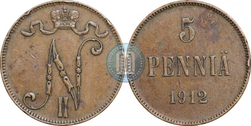 Picture 5 pennia 1912 year  