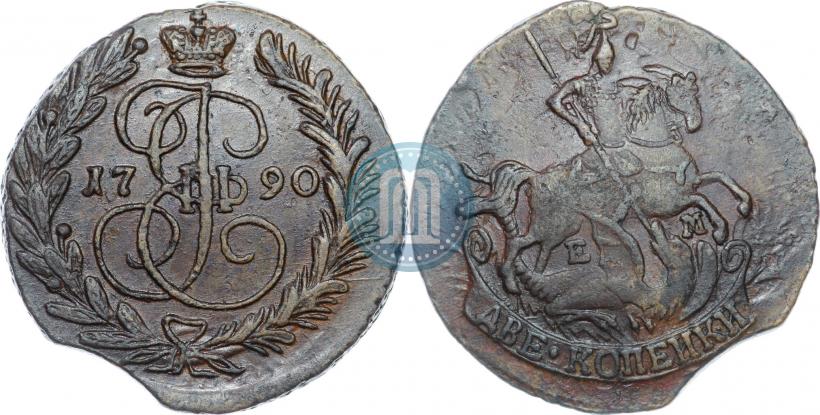 Picture 2 kopecks 1790 year ЕМ 