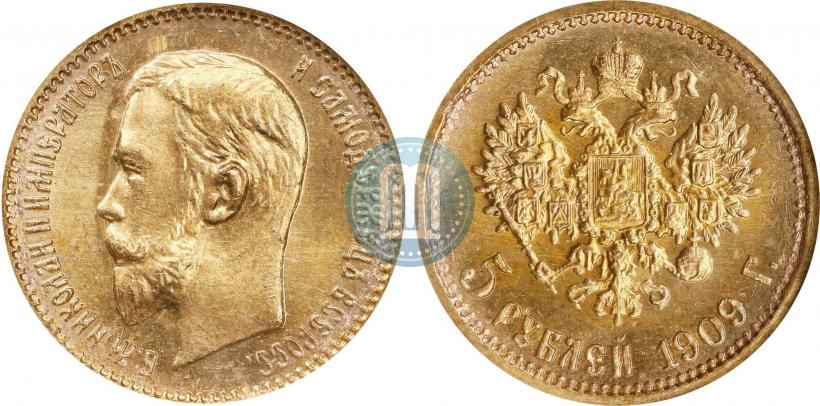 Фото 5 рублей 1909 года (ЭБ) 