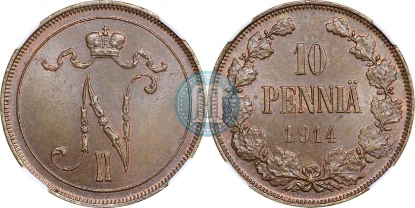 Фото 10 пенни 1914 года  