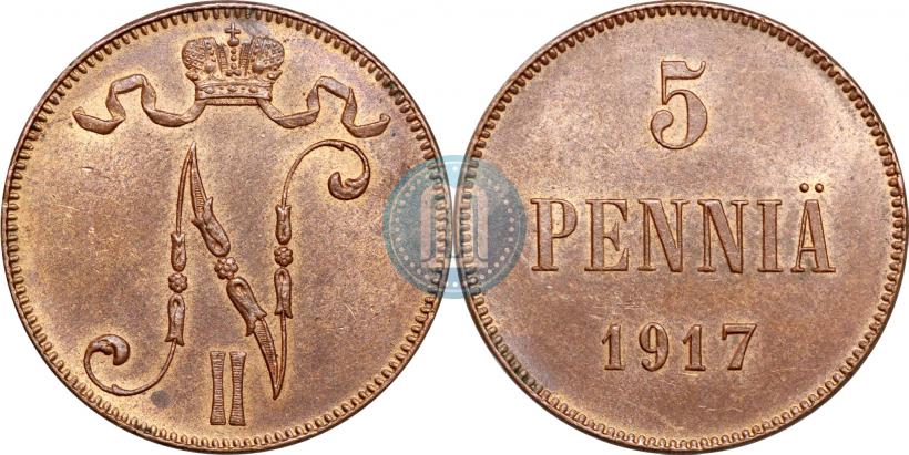 Picture 5 pennia 1917 year  