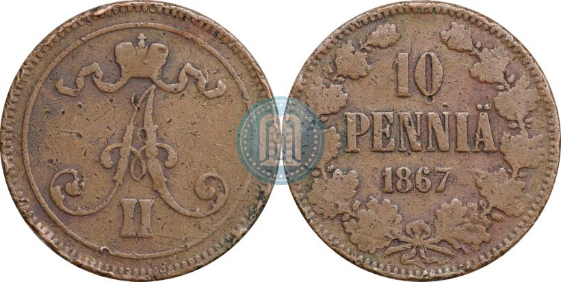 Picture 10 pennia 1867 year  