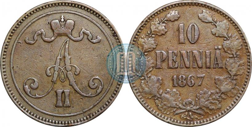 Picture 10 pennia 1867 year  