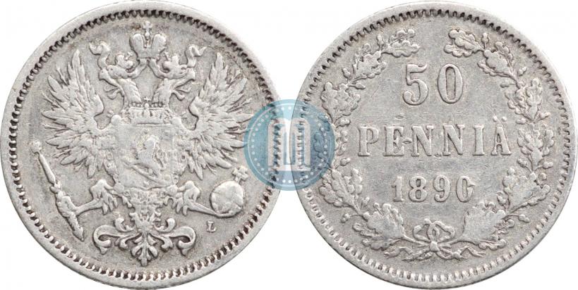 Фото 50 пенни 1890 года L 