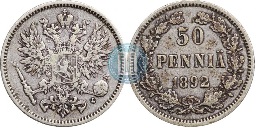 Picture 50 pennia 1892 year L 