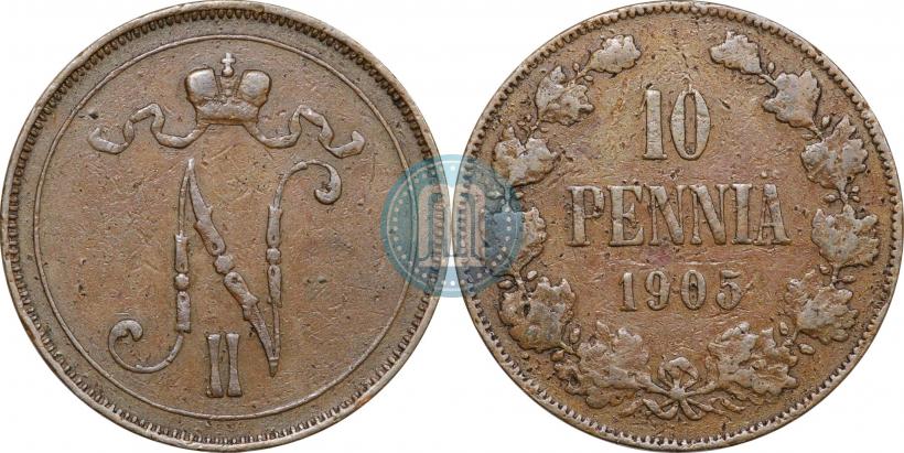 Фото 10 пенни 1905 года  