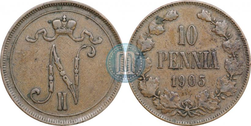 Picture 10 pennia 1905 year  