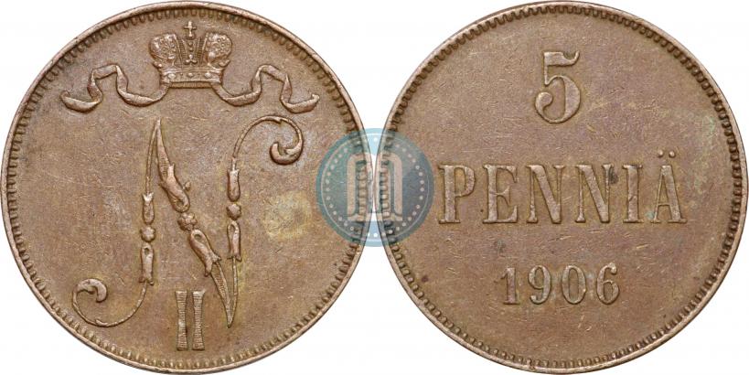 Picture 5 pennia 1906 year  