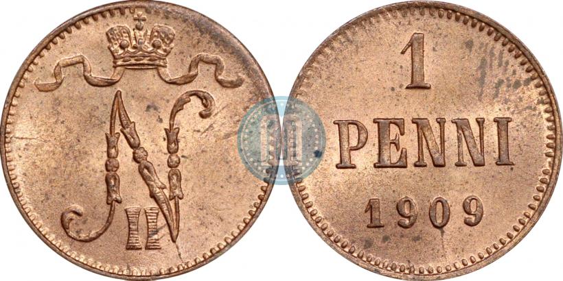 Picture 1 penni 1909 year  