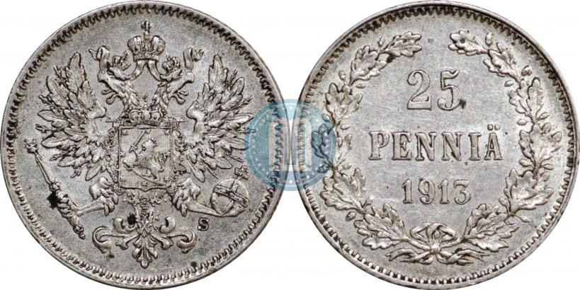 Picture 25 pennia 1913 year S 