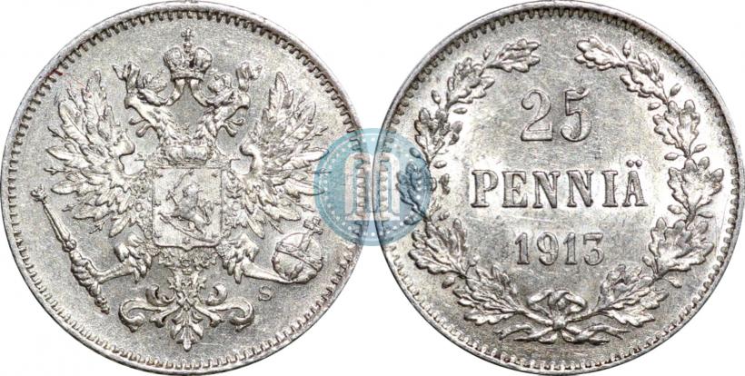 Фото 25 пенни 1913 года S 