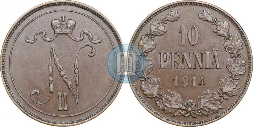 Picture 10 pennia 1914 year  
