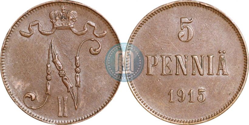 Picture 5 pennia 1915 year  