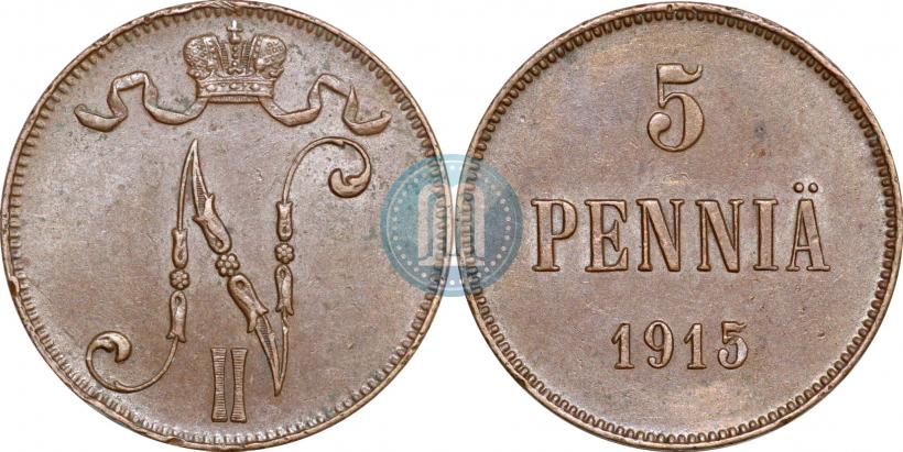 Picture 5 pennia 1915 year  