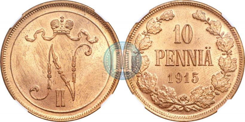 Фото 10 пенни 1915 года  