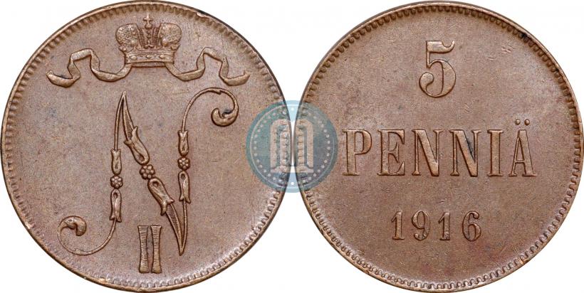 Фото 5 пенни 1916 года  