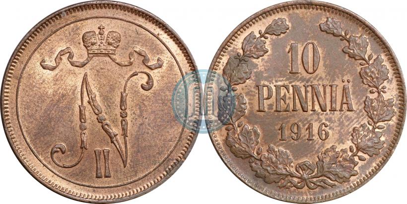 Фото 10 пенни 1916 года  