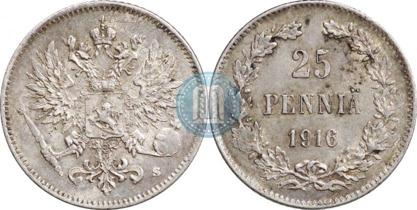 Фото 25 пенни 1916 года S 