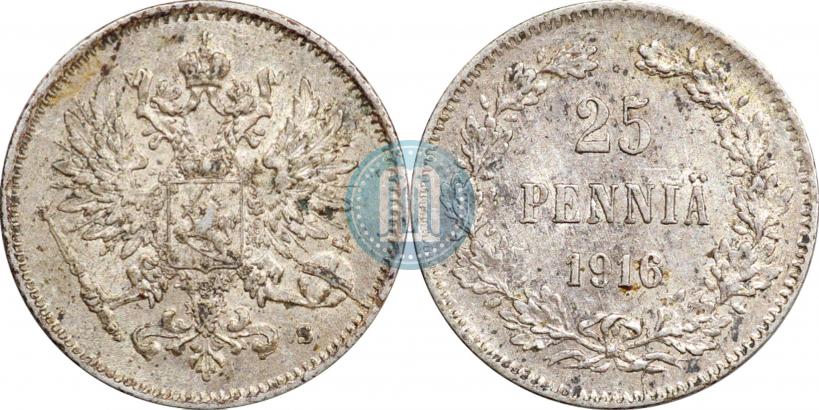 Picture 25 pennia 1916 year S 