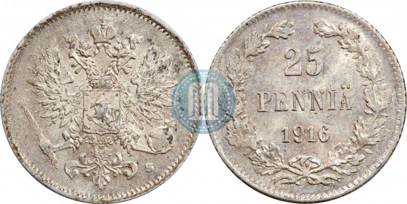 Фото 25 пенни 1916 года S 