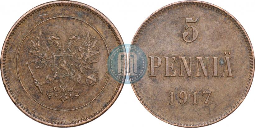 Picture 5 pennia 1917 year  