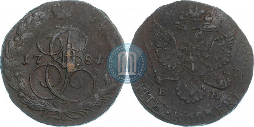 Фото 5 копеек 1781 года ЕМ 