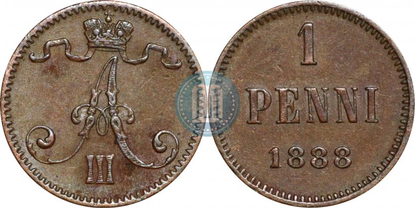 Фото 1 пенни 1888 года  