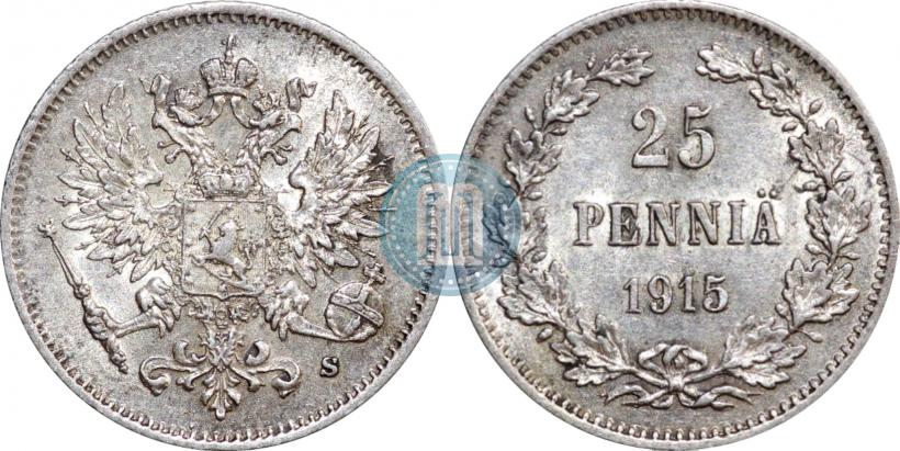 Picture 25 pennia 1915 year S 