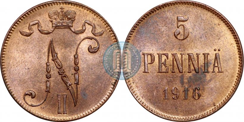 Picture 5 pennia 1916 year  