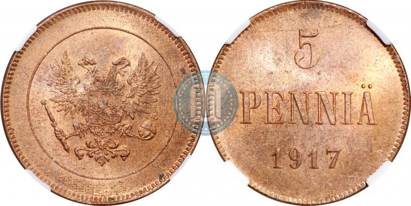 Фото 5 пенни 1917 года  