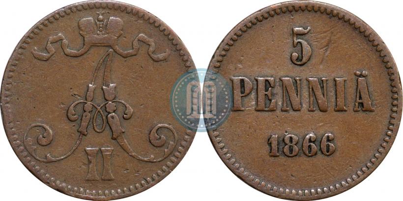 Фото 5 пенни 1866 года  